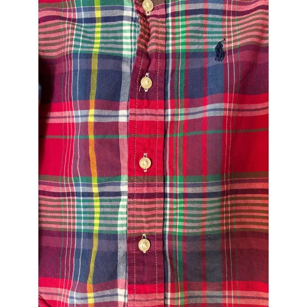 RALPH LAUREN Boy’s (2) Plaid Button Down Ling Sleeve Shirts / Size: 18 Months